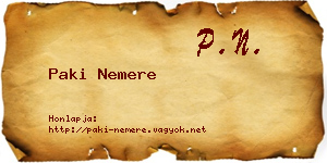Paki Nemere névjegykártya